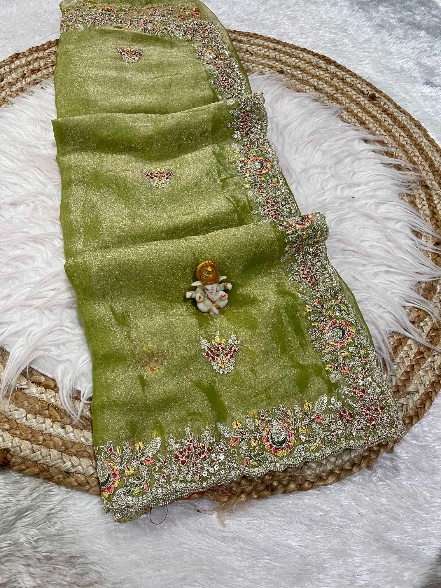 YNF Wholesale Dull Moss Designer Sarees KESH725 Aekanshi | Surat Manufacturer
