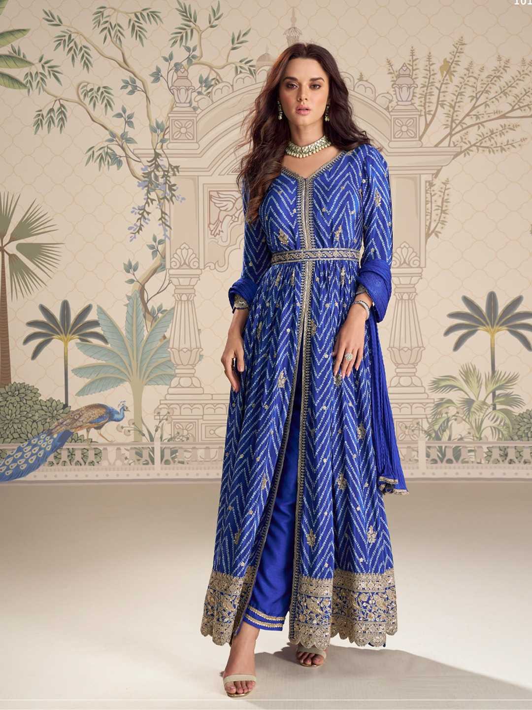 YNF Wholesale Chinon Silk Embroidery Gowns  | Surat Manufacturer
