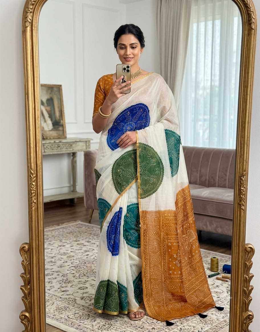 YNF Wholesale Linen Mirror Work Saree  | Surat Manufacturer