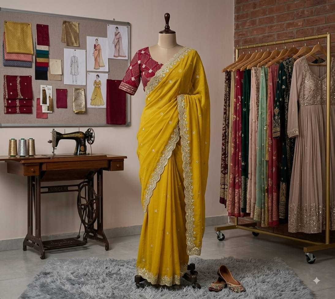 YNF Wholesale Georgette Party Wear Sarees  | Surat Manufacturer