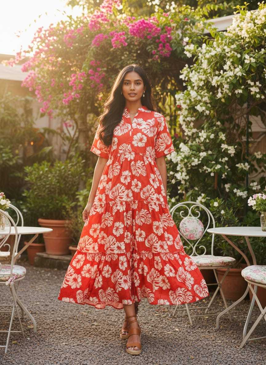 YNF Wholesale Cotton Midi Dresses KESH751 1081 | Surat Manufacturer