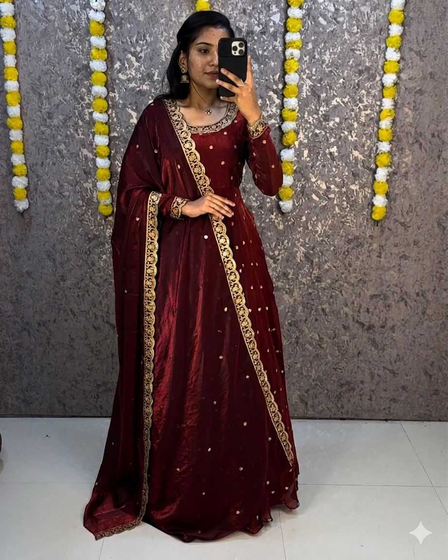 YNF Wholesale Space Silk Party Gowns  | Surat Manufacturer