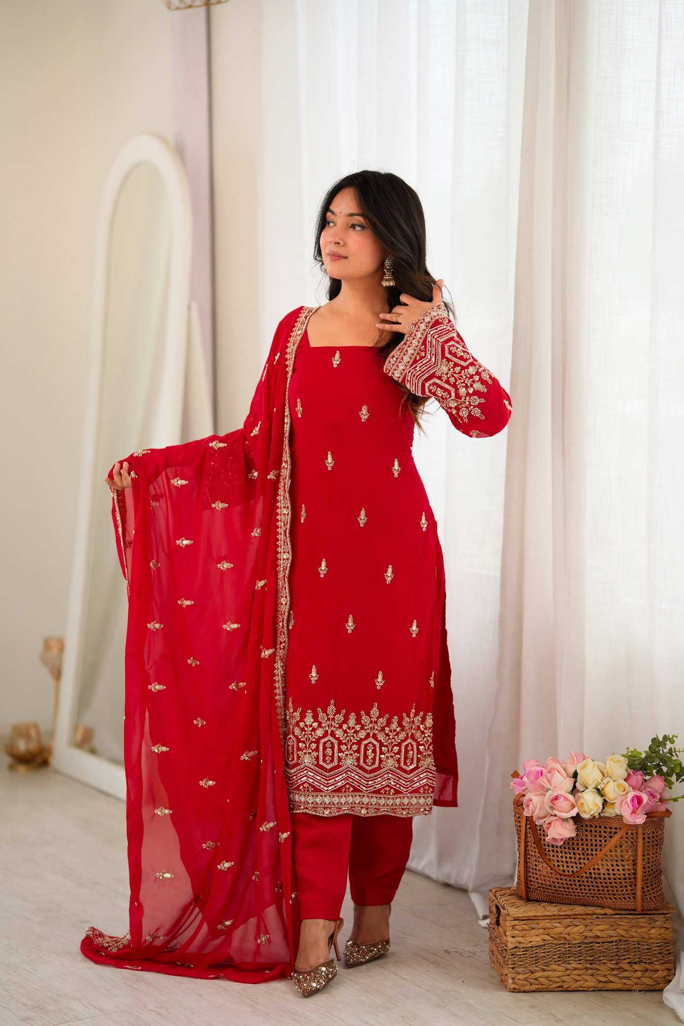 YNF Wholesale Faux Georgette Ladies Suits  | Surat Manufacturer