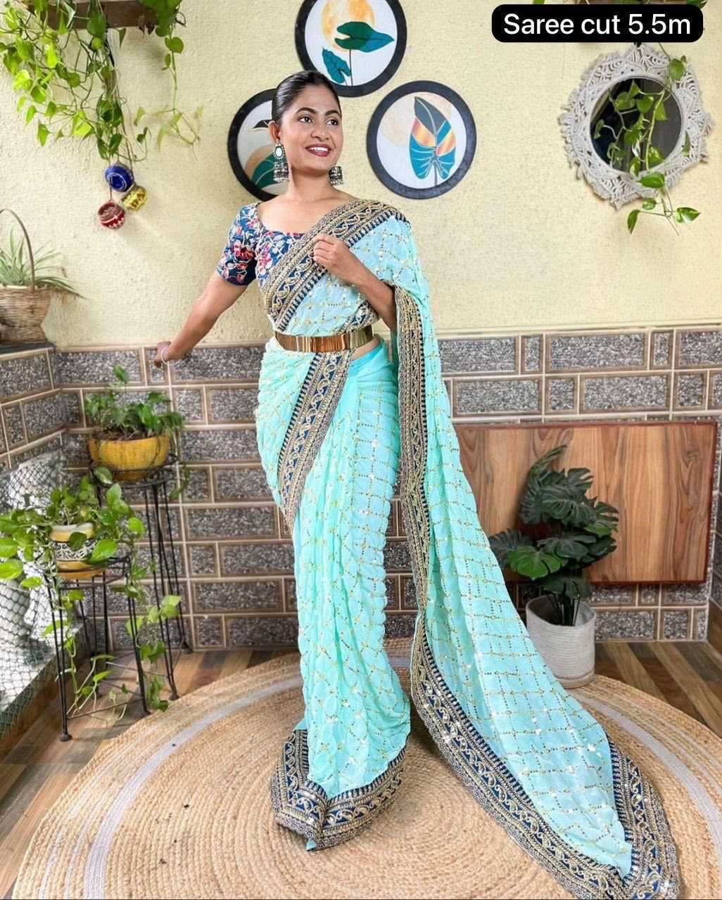 YNF Wholesale Georgette Georgette Sarees RIN134 0155 | Surat Manufacturer