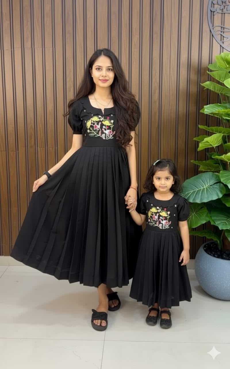 YNF Wholesale Soft Cotton Silk Mother Daughter Matching Gowns  | Surat Manufacturer