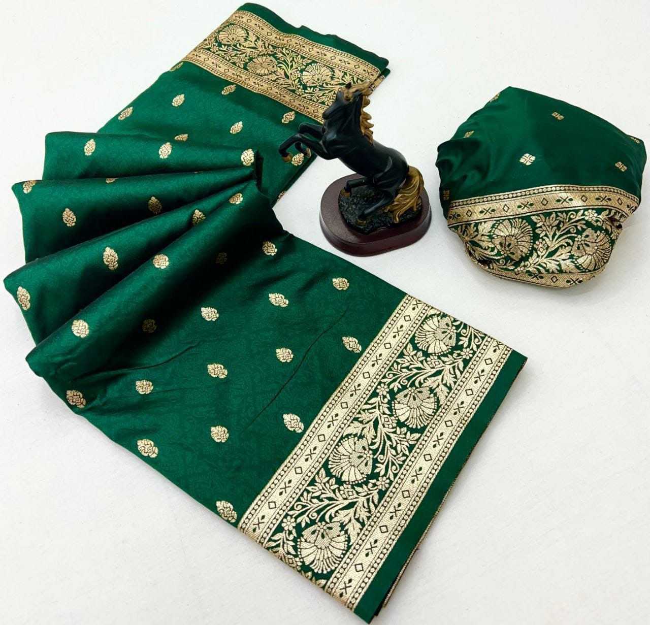 YNF Wholesale Banarasi Soft Silk Zari Border Sarees  | Surat Manufacturer