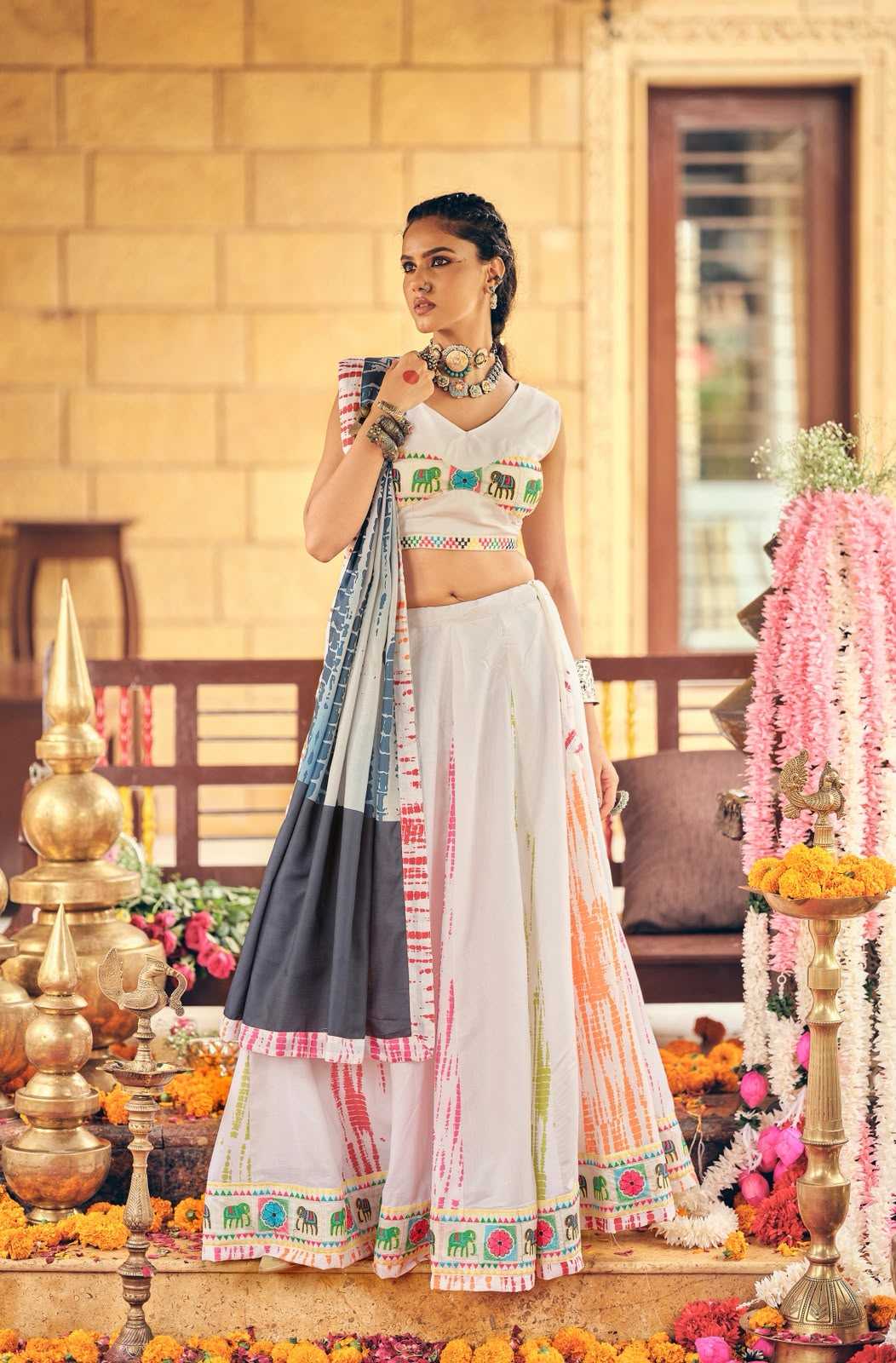 YNF Wholesale Cotton Embroidered Lehenga  | Surat Manufacturer