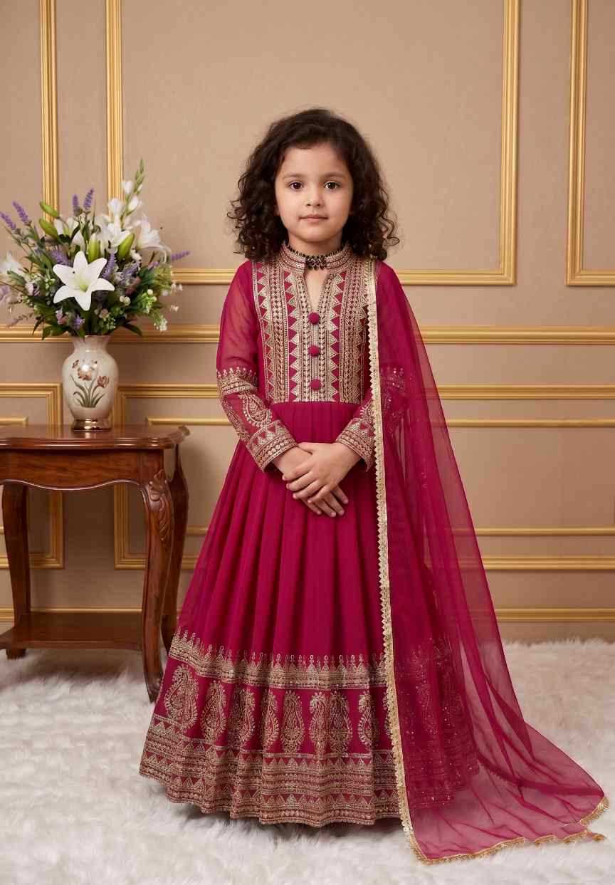 YNF Wholesale Faux Georgette Kids Gown  | Surat Manufacturer