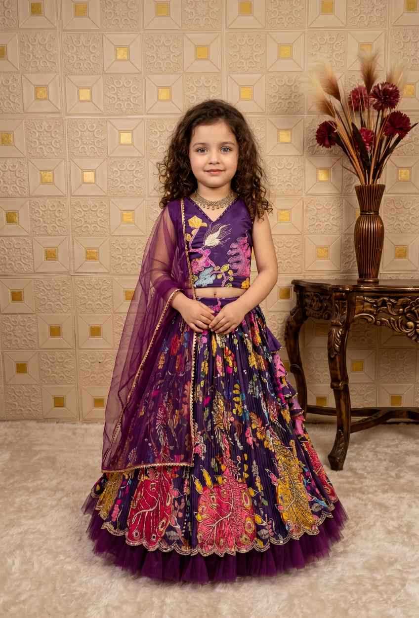 YNF Wholesale Chinon Silk Kids Lehenga  | Surat Manufacturer