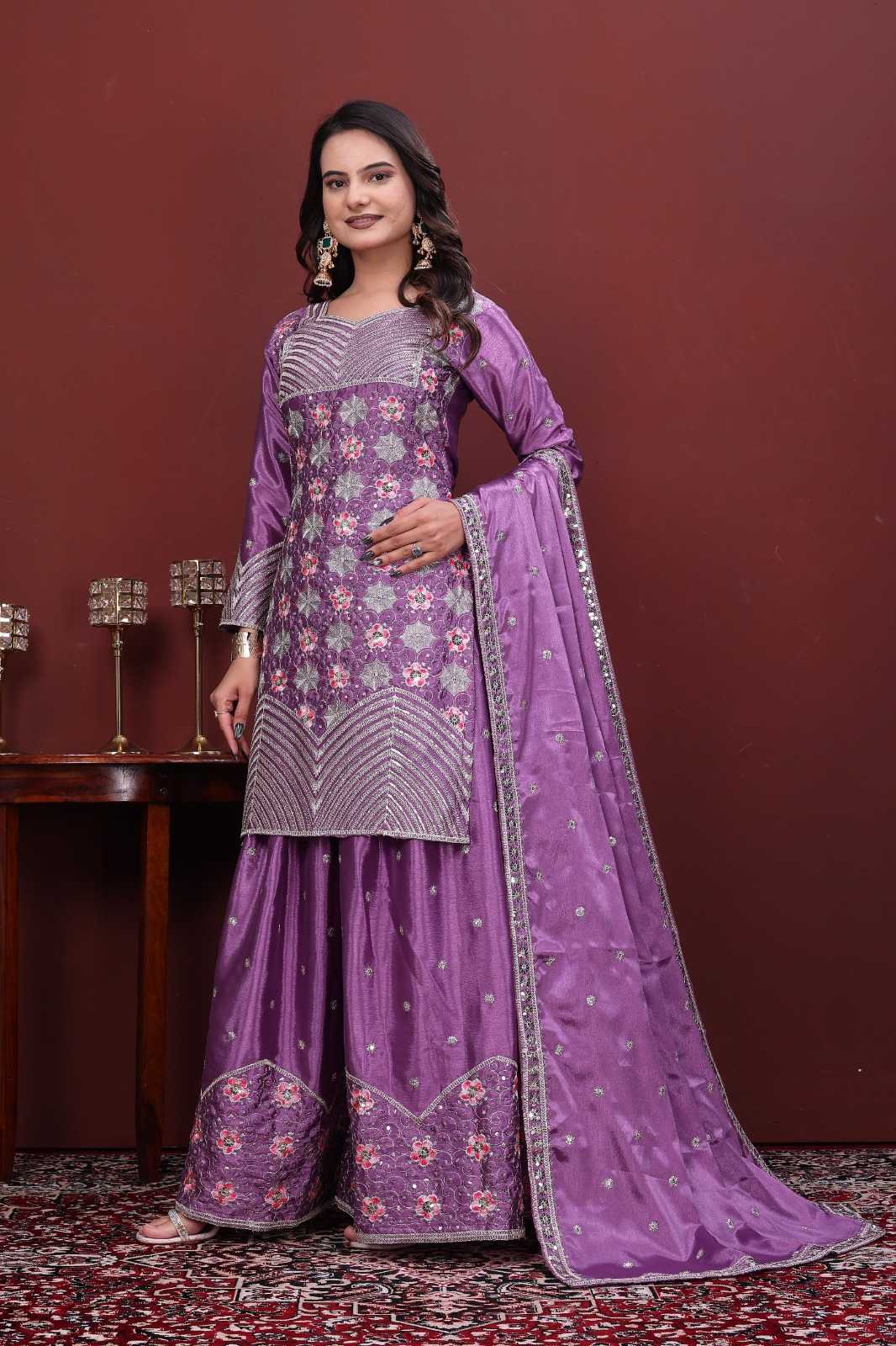 YNF Wholesale Chinon Ladies Suits  | Surat Manufacturer