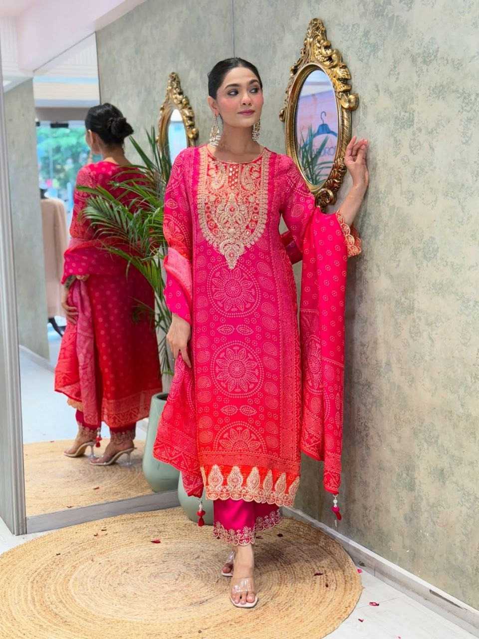 YNF Wholesale Chinon Silk Printed Suits KESH129 038 | Surat Manufacturer