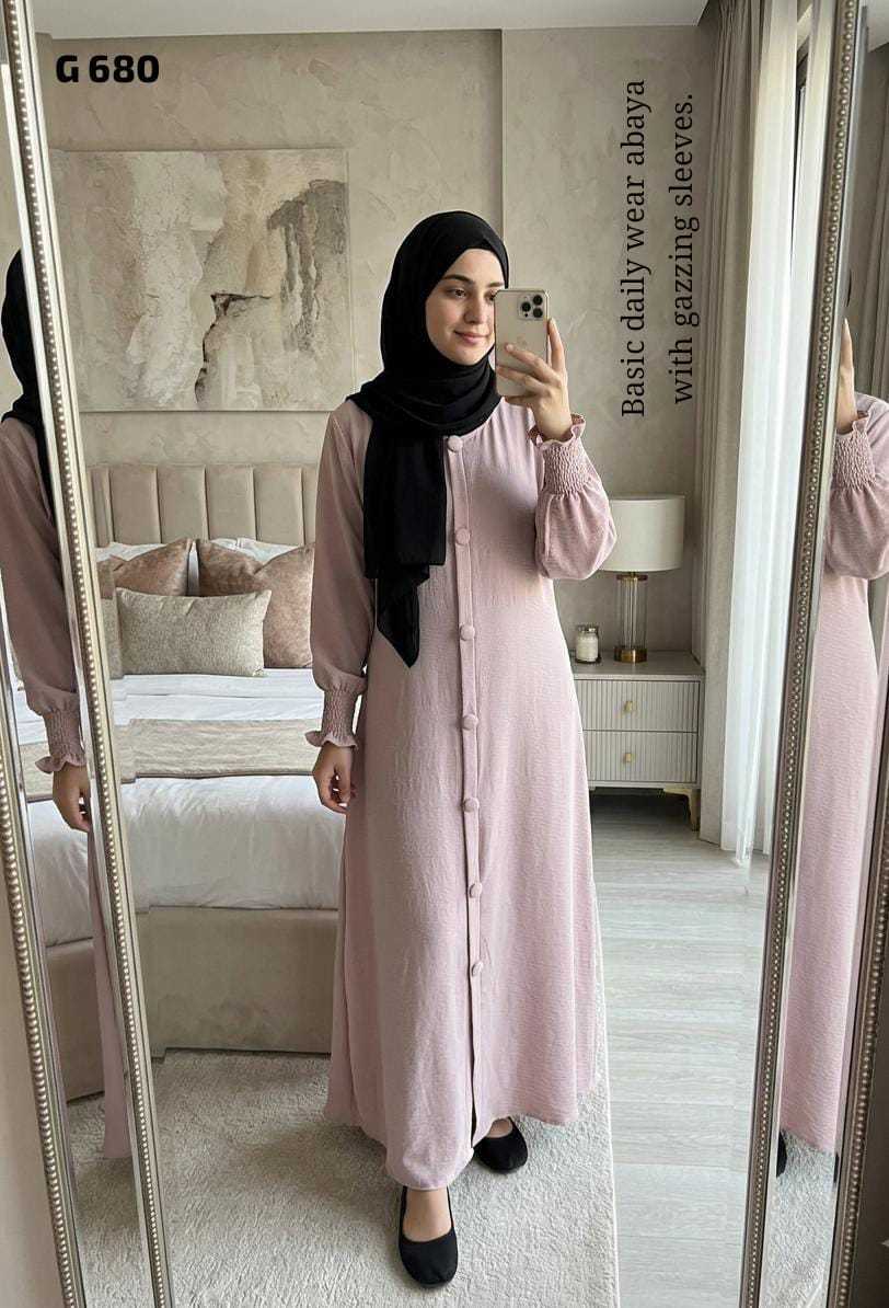 YNF Wholesale Soft Gold Crush Abaya KESH133 680 | Surat Manufacturer