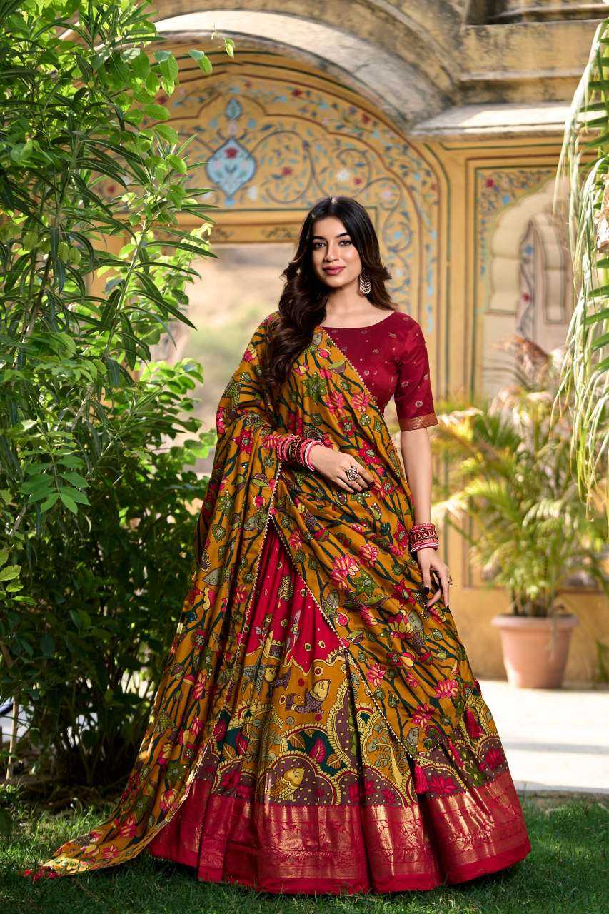 YNF Wholesale Tussar Silk Kalamkari Lehenga KESH134 1219 | Surat Manufacturer