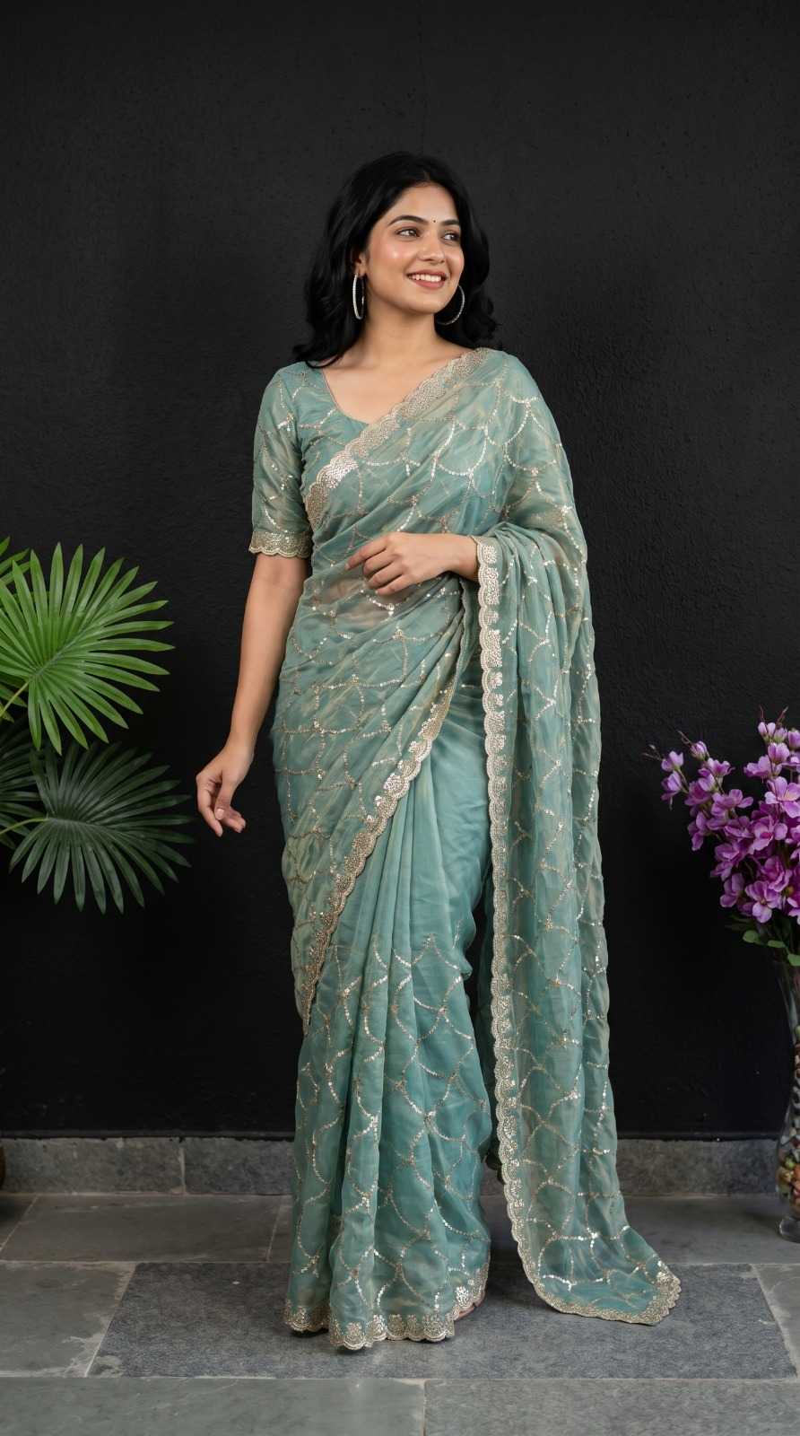YNF Wholesale Satin Sequence Sarees KESH202 25 | Surat Manufacturer