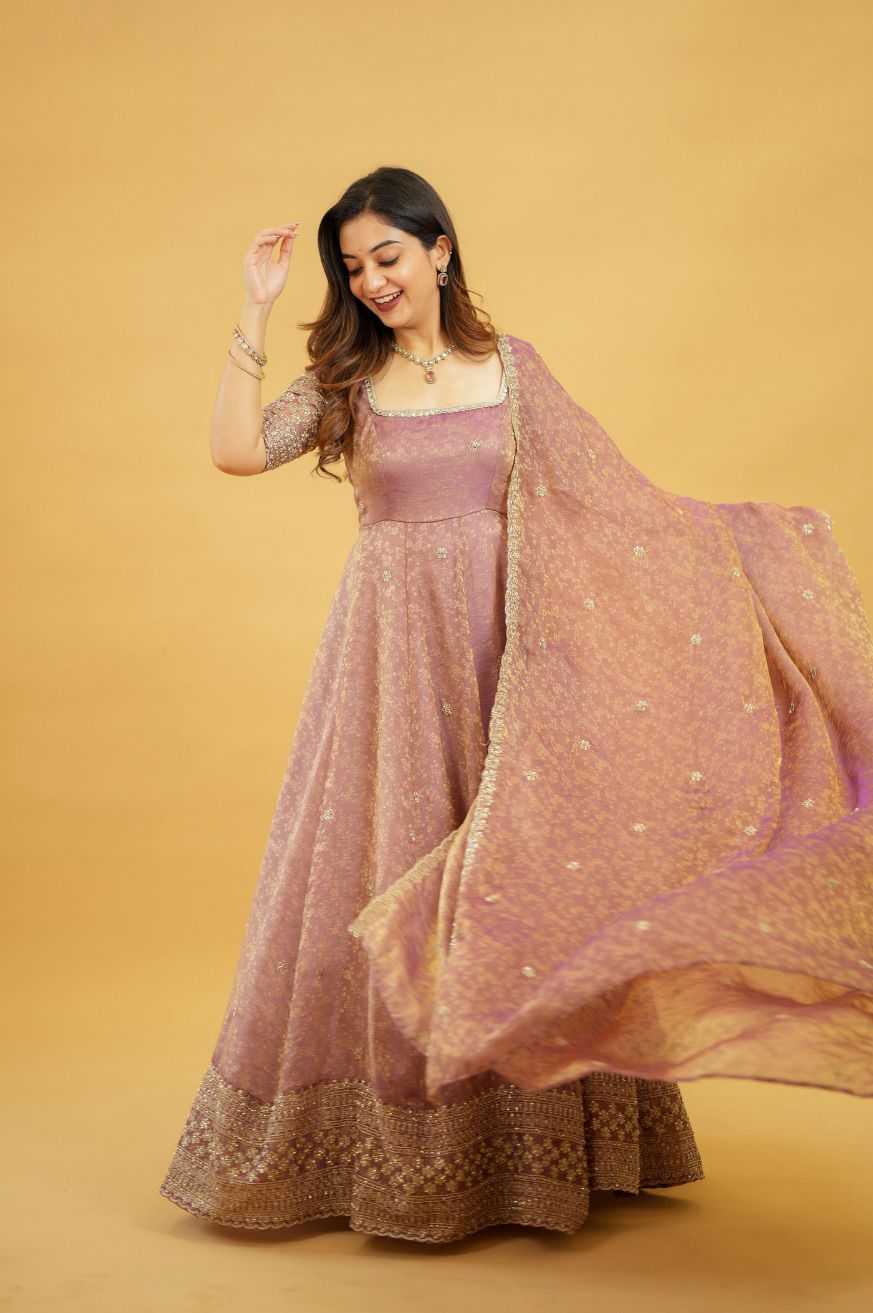 YNF Wholesale Space Silk Anarkali Gown KESH210 Mayuri Mauv | Surat Manufacturer