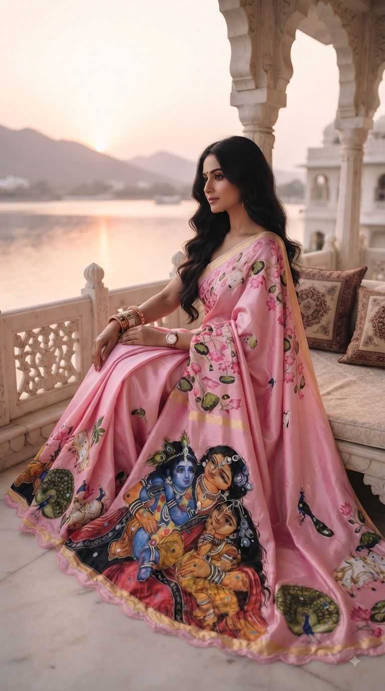 YNF Wholesale Soft Silk Printed Sarees KESH419 Krishna | Surat Manufacturer