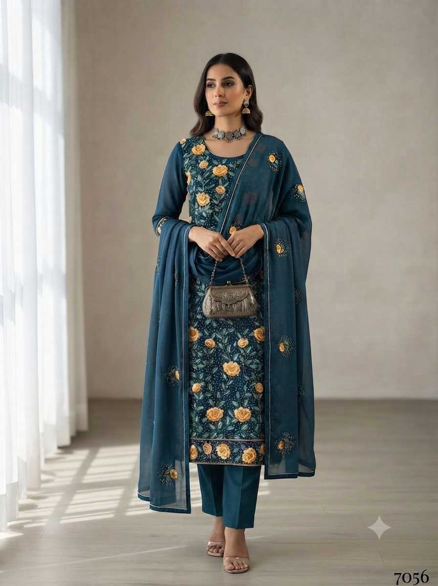 YNF Wholesale Georgette Embroidery Suits KESH448 7054 | Surat Manufacturer