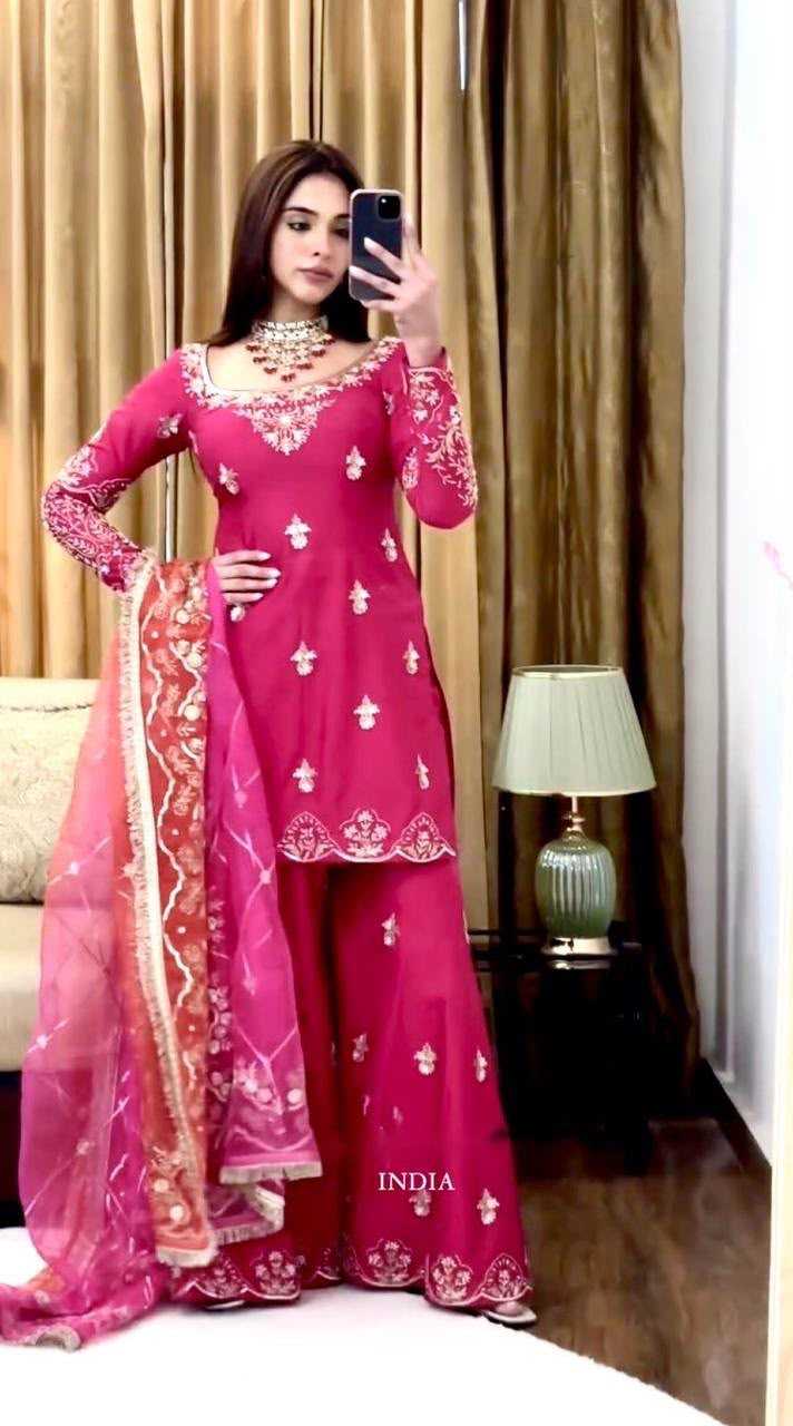 YNF Wholesale Chinon Silk Sharara Salwar Suits KESH506 1223 | Surat Manufacturer