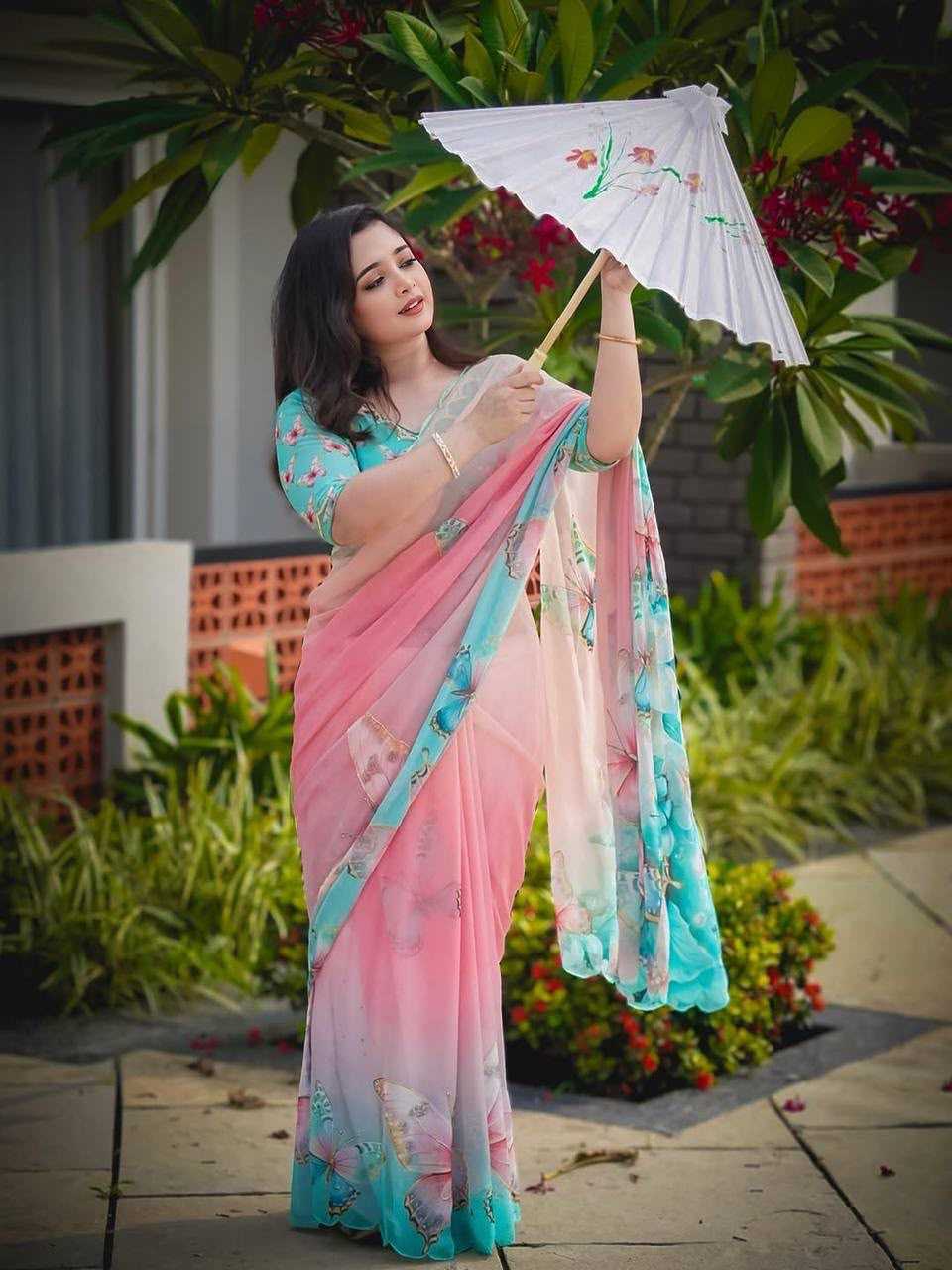 YNF Wholesale Georgette Printed Sarees KESH518 4401 | Surat Manufacturer