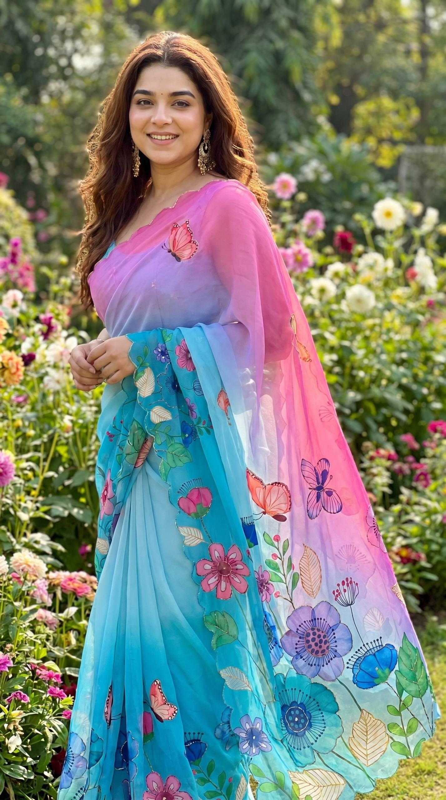 YNF Wholesale Georgette Fancy Sarees KESH518 4499 | Surat Manufacturer