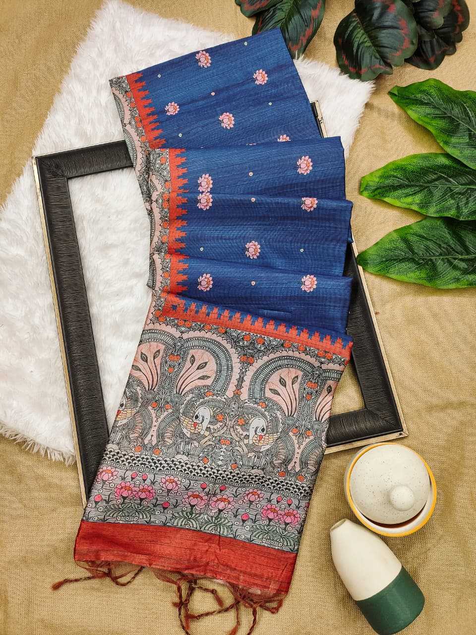 YNF Wholesale Tussar Silk Soft Silk Sarees KESH532 Yogita Lotus 2 | Surat Manufacturer
