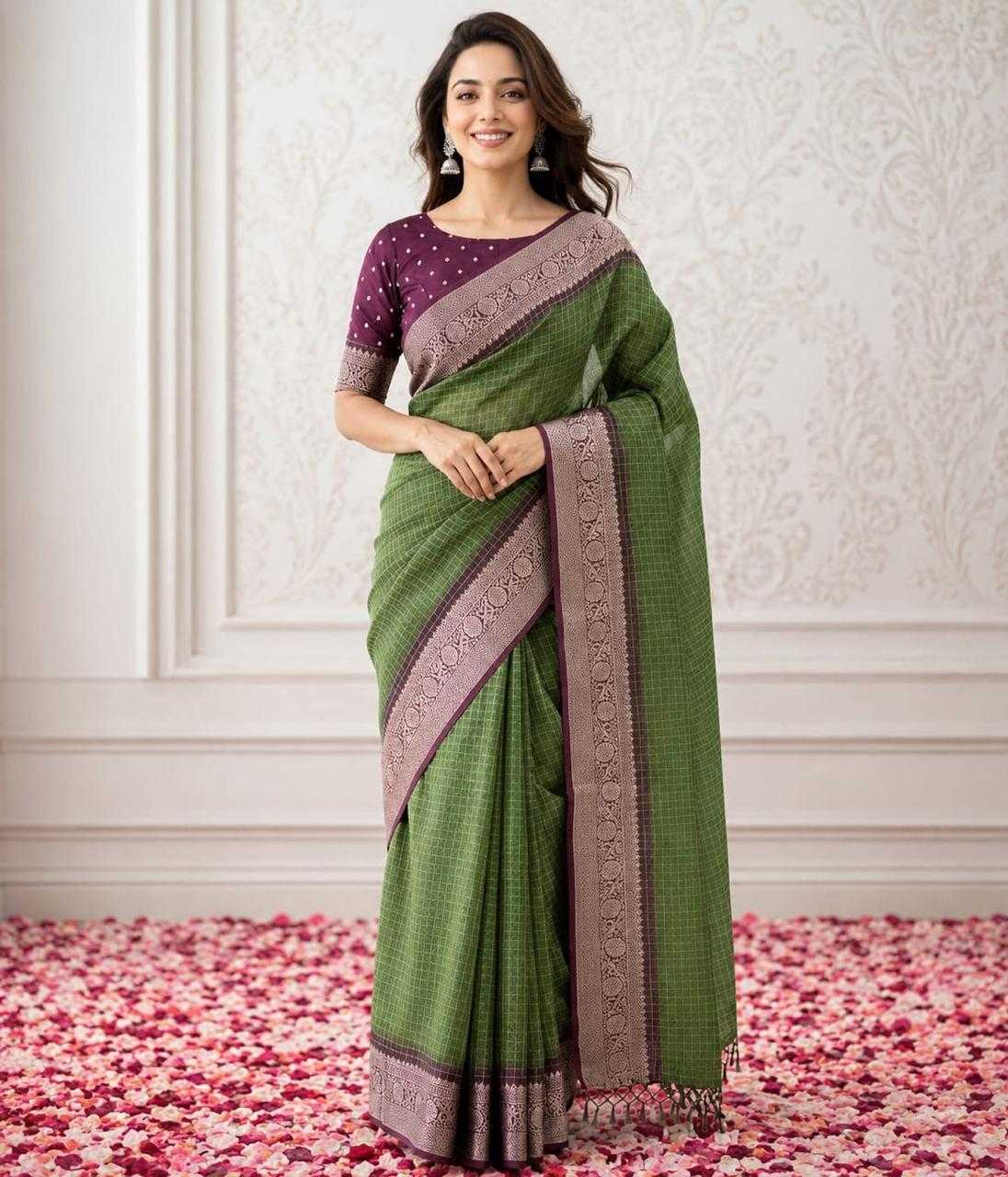 YNF Wholesale Dola Silk Dola Silk Sarees KESH577 PURPLE CHEX | Surat Manufacturer