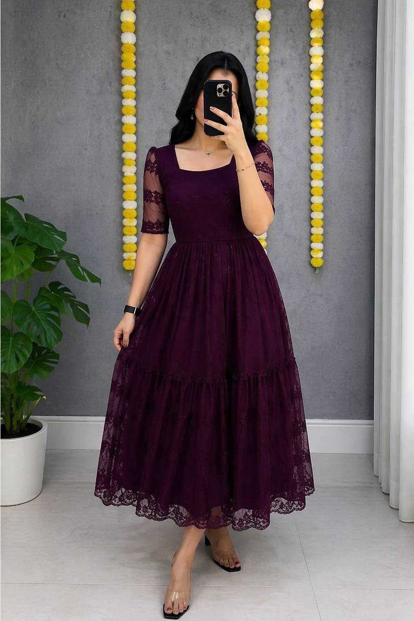 YNF Wholesale Net Embroidery Gowns KESH599 Devahuti | Surat Manufacturer