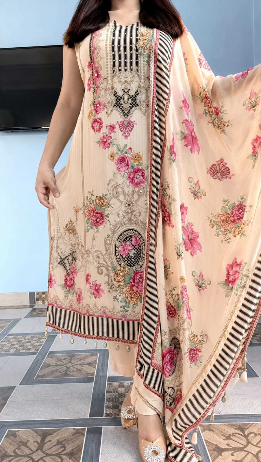 YNF Wholesale Crepe Silk Designer Kurtis KESH602 DET | Surat Manufacturer