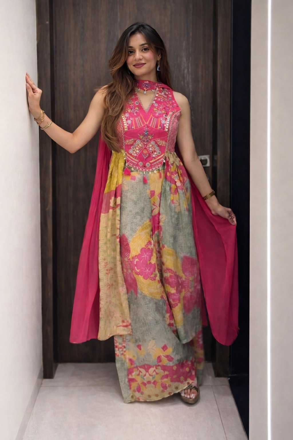 YNF Wholesale Chinon Silk Festive Kurtis KESH602 IVALS | Surat Manufacturer