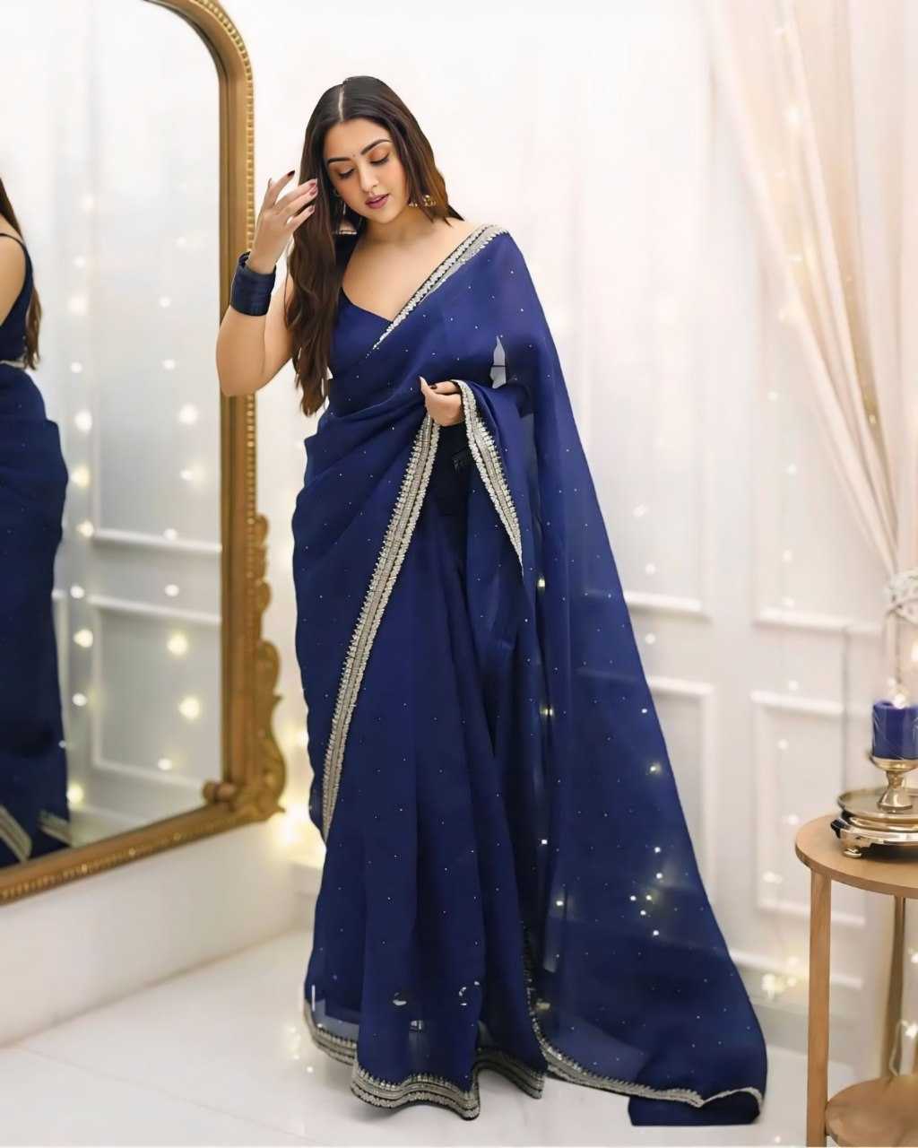 YNF Wholesale Organza Ready To Wear Sarees KESH606 385 | Surat Manufacturer