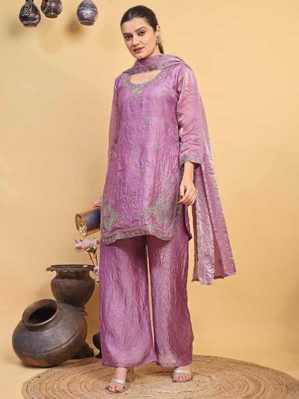 YNF Wholesale Crush Silk Palazzo Suit KESH608 Anjali | Surat Manufacturer