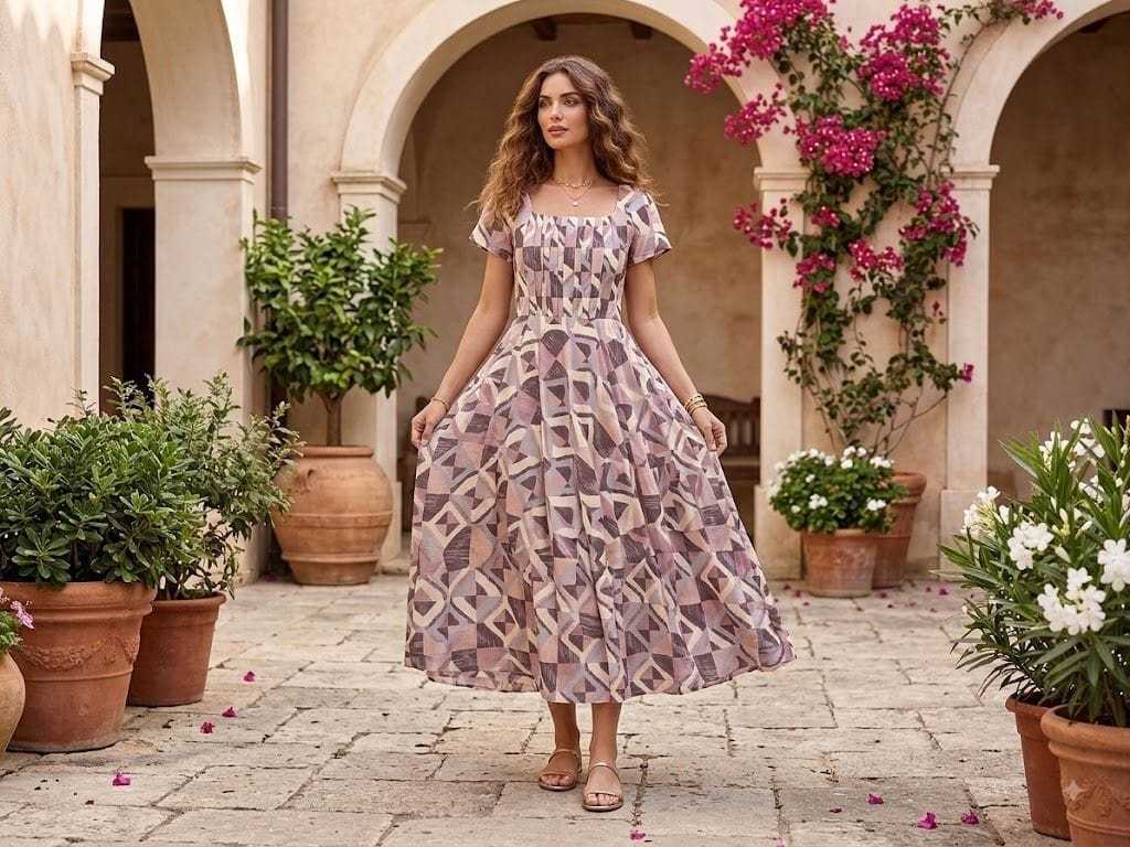 YNF Wholesale Cotton Designer Dresses KESH609 Peach | Surat Manufacturer