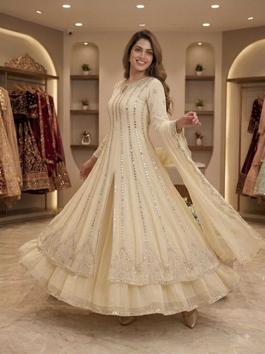 YNF Wholesale Georgette Embroidery Gowns KESH678 2138 | Surat Manufacturer
