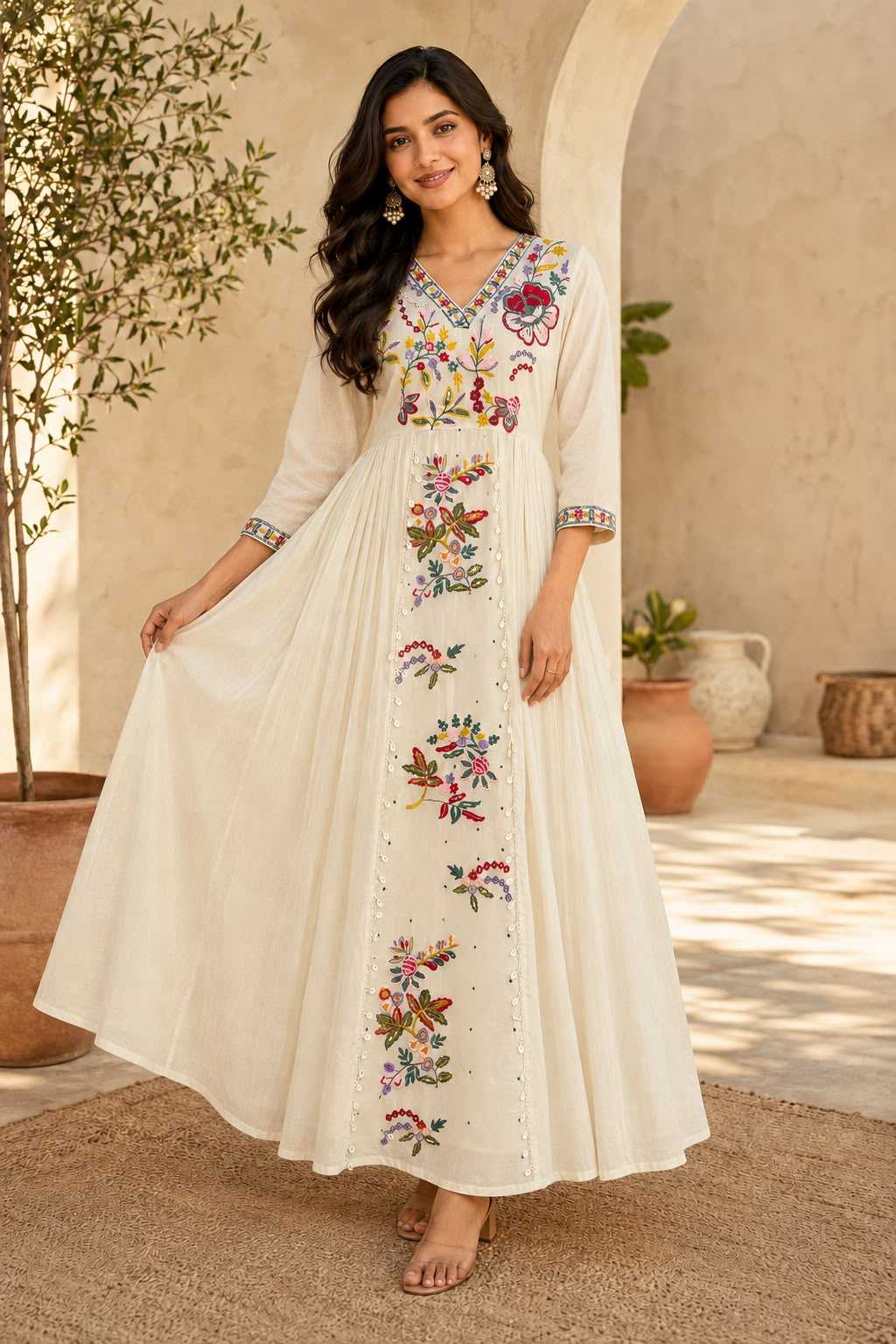 YNF Wholesale Cotton Embroidery Gowns KESH678 2142 | Surat Manufacturer