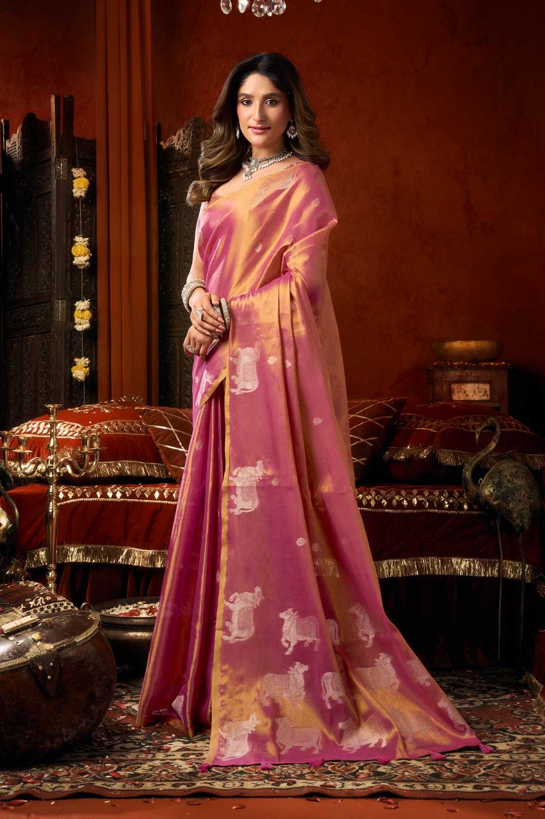 YNF Wholesale Tissue Designer Sarees KESH744 GOBUNI SUPRIYA | Surat Manufacturer