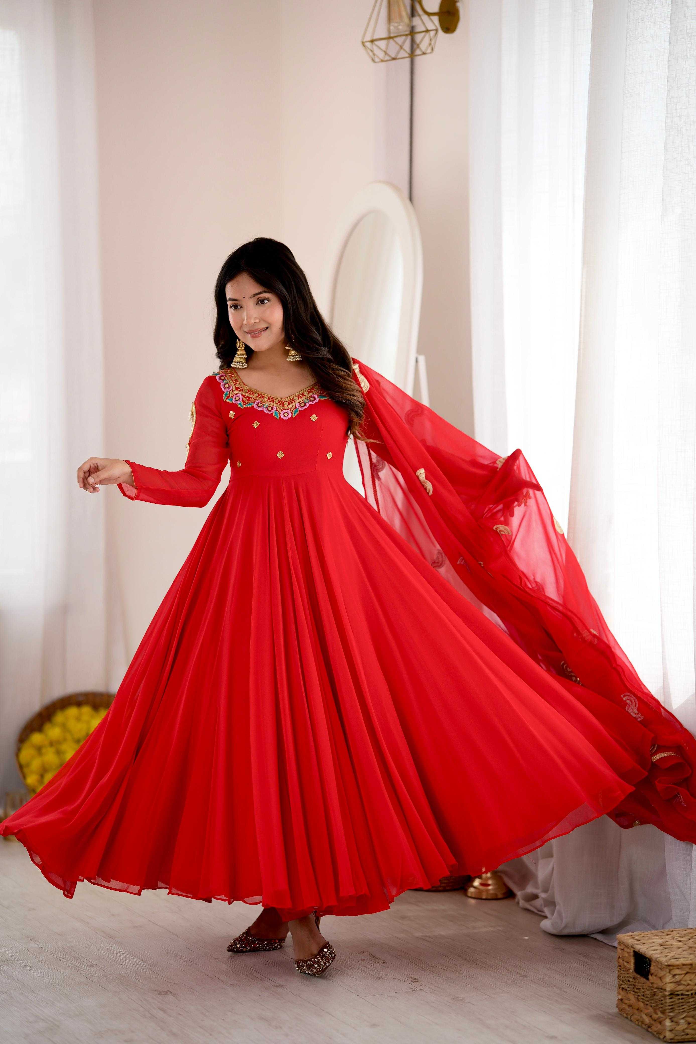 YNF Wholesale Faux Georgette Embroidery Gowns RIN133 5363 | Surat Manufacturer
