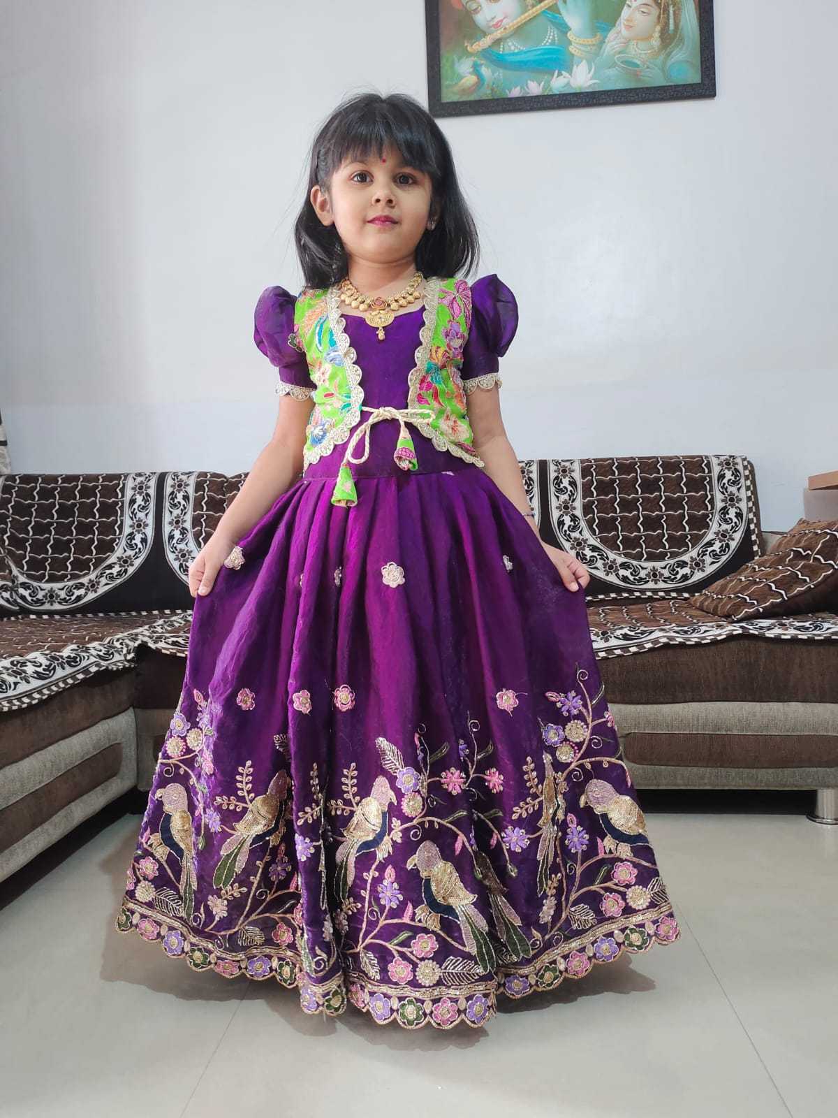 YNF Wholesale Space Silk Kids Gown RIN161 FLAIR | Surat Manufacturer