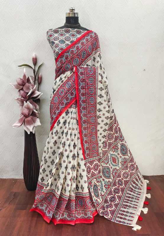 YNF Wholesale Soft Cotton Printed Sarees RIN231 AJRAK | Surat Manufacturer