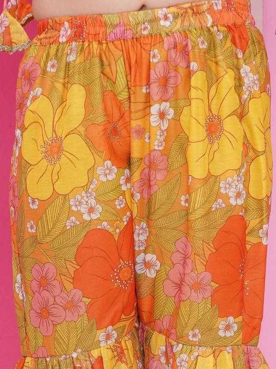 YNF Wholesale Chanderi Cotton    Kids Sharara KESH461 213 | Surat Manufacturer