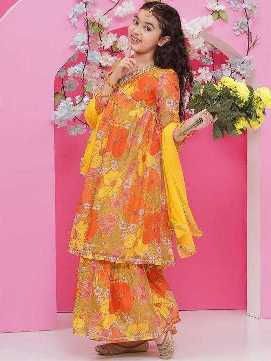 YNF Wholesale Chanderi Cotton    Kids Sharara KESH461 213 | Surat Manufacturer