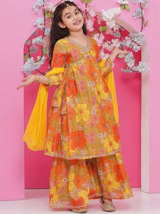 YNF Wholesale Chanderi Cotton    Kids Sharara KESH461 213 | Surat Manufacturer