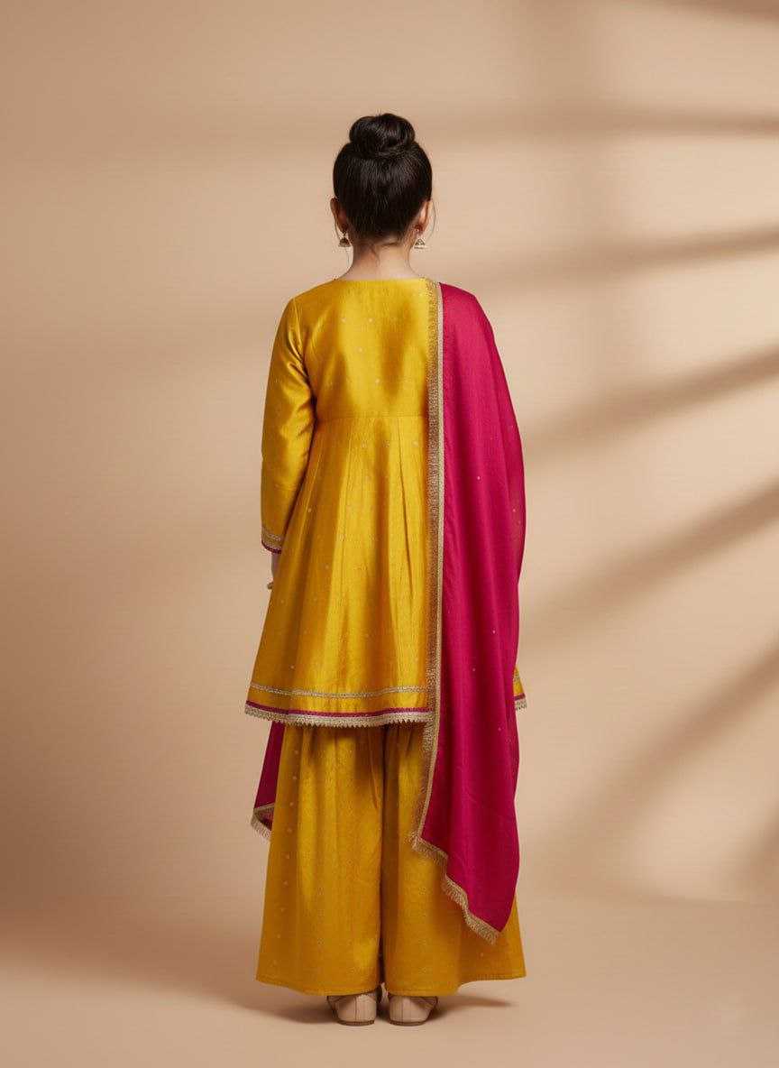 YNF Wholesale Chanderi Cotton    Kids Sharara KESH461 223 | Surat Manufacturer