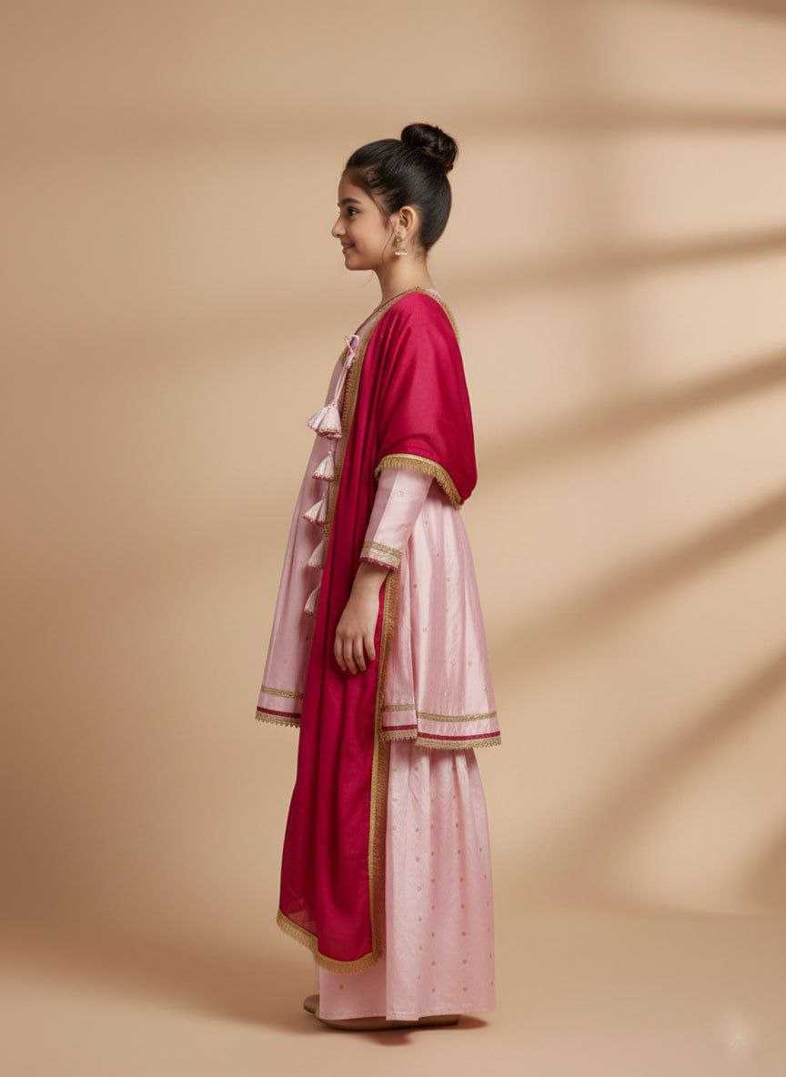YNF Wholesale Chanderi Cotton    Kids Sharara KESH461 223 | Surat Manufacturer