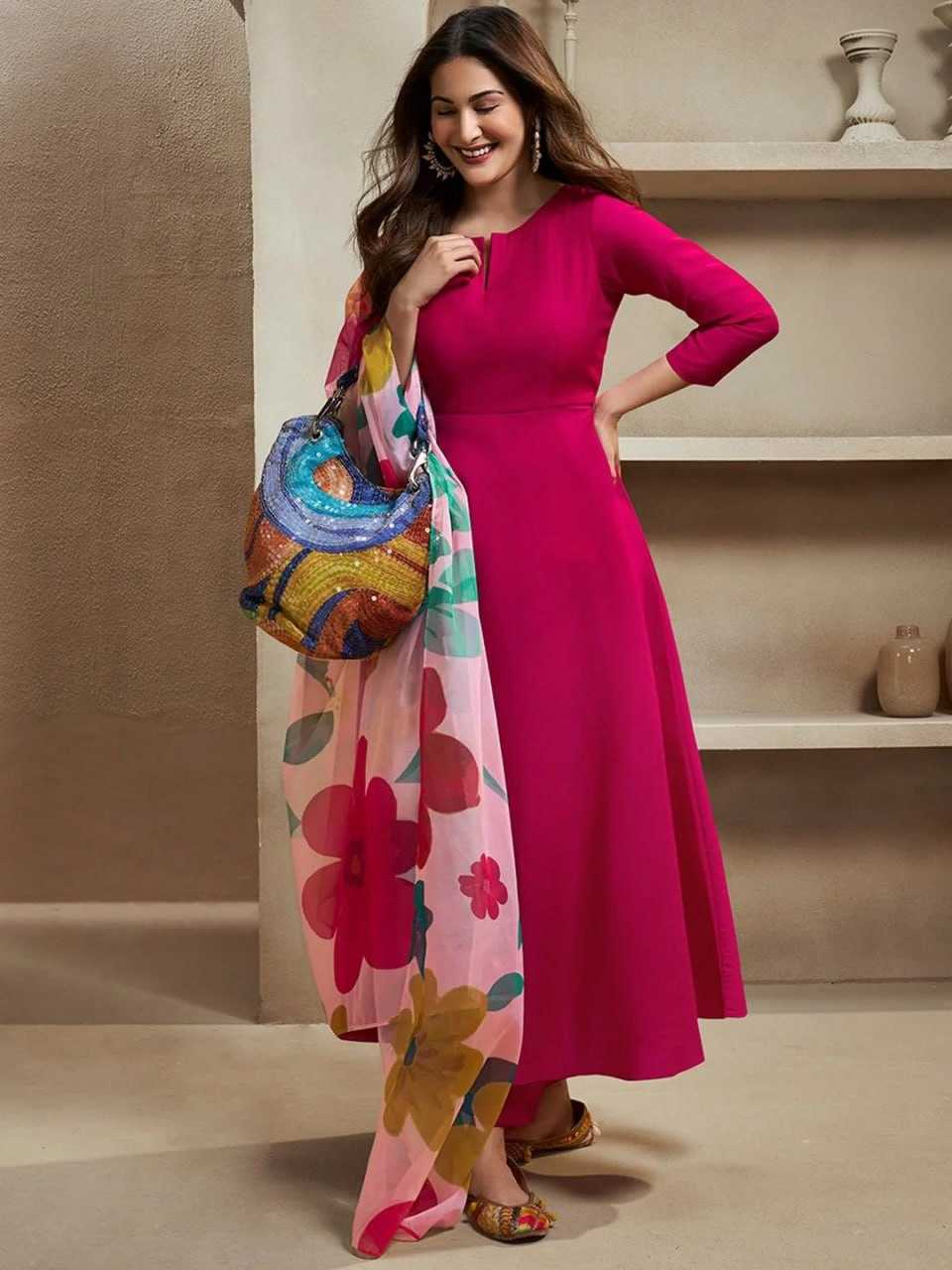 YNF Wholesale Chanderi Cotton    Ethnic Kurtis KESH702 ROSHANI | Surat Manufacturer