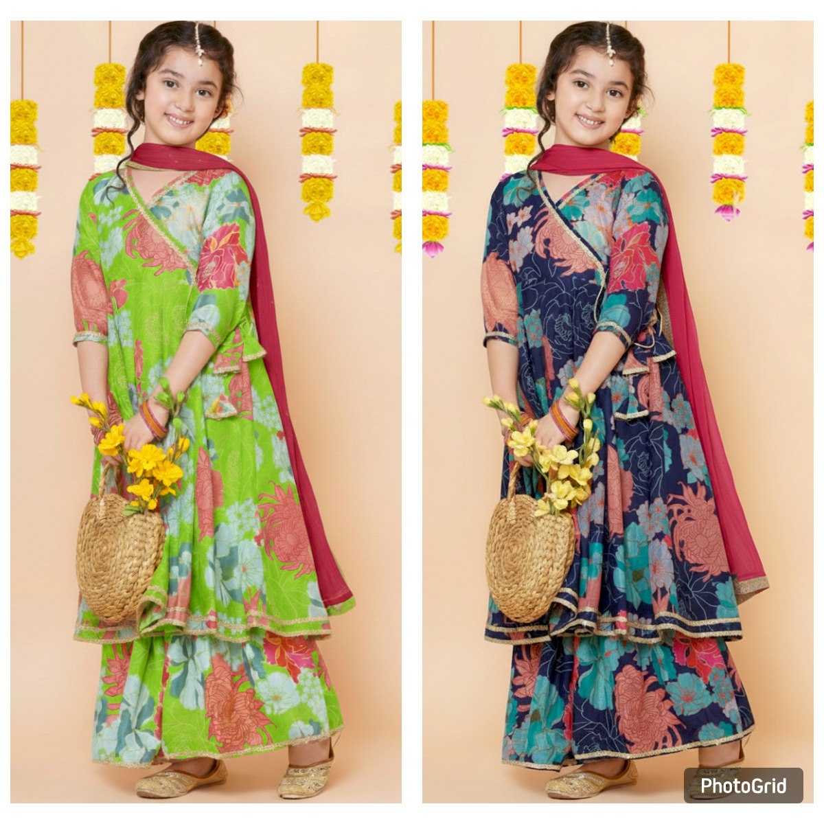 YNF Wholesale Chanderi Silk Kids Sharara KESH642 078 | Surat Manufacturer