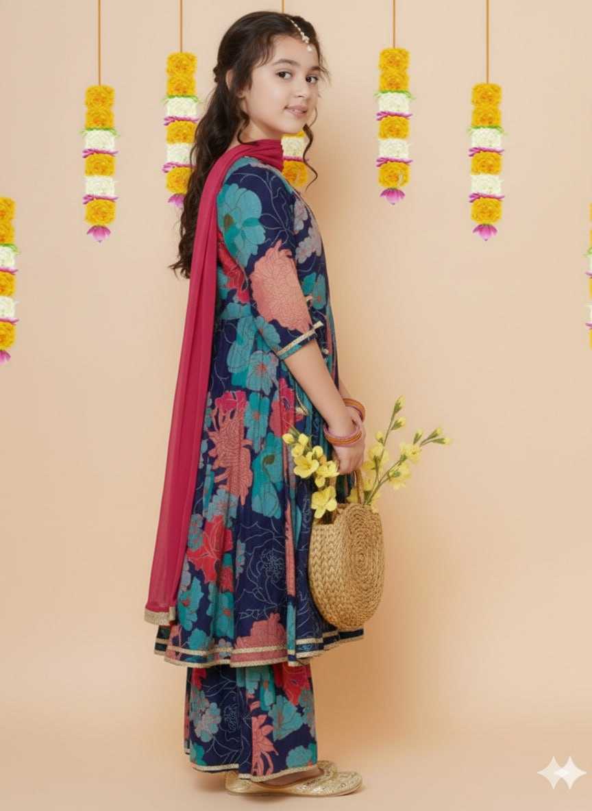 YNF Wholesale Chanderi Silk Kids Sharara KESH642 078 | Surat Manufacturer