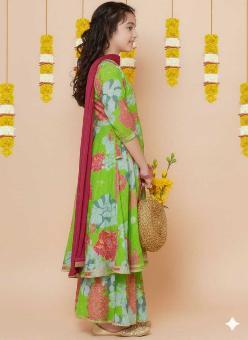 YNF Wholesale Chanderi Silk Kids Sharara KESH642 078 | Surat Manufacturer