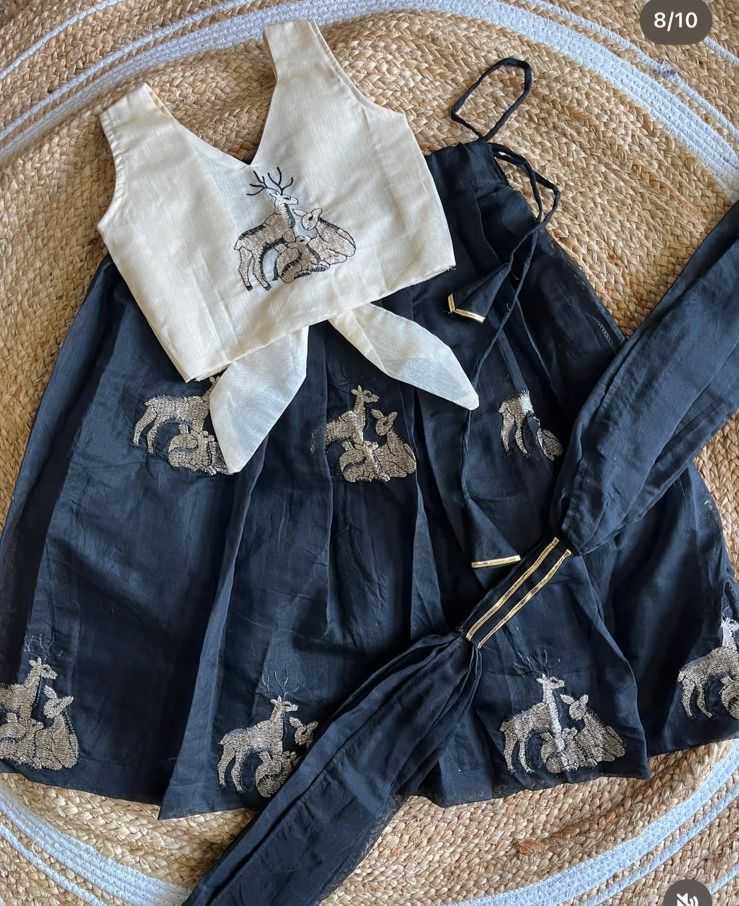 YNF Wholesale Chanderi Silk Kids Lehenga RIN235 chandri | Surat Manufacturer