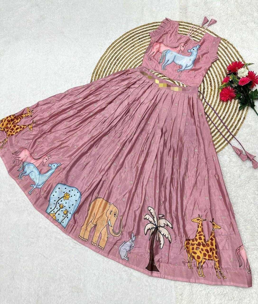 YNF Wholesale Chinon Kids Lehenga RIN235 EMMY | Surat Manufacturer