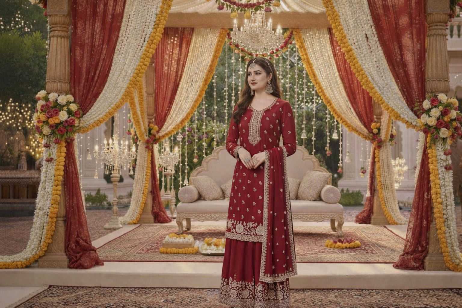 YNF Wholesale Chinon Palazzo Suit RIN236 72691 | Surat Manufacturer